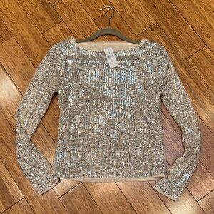 Loft sequin top NWT